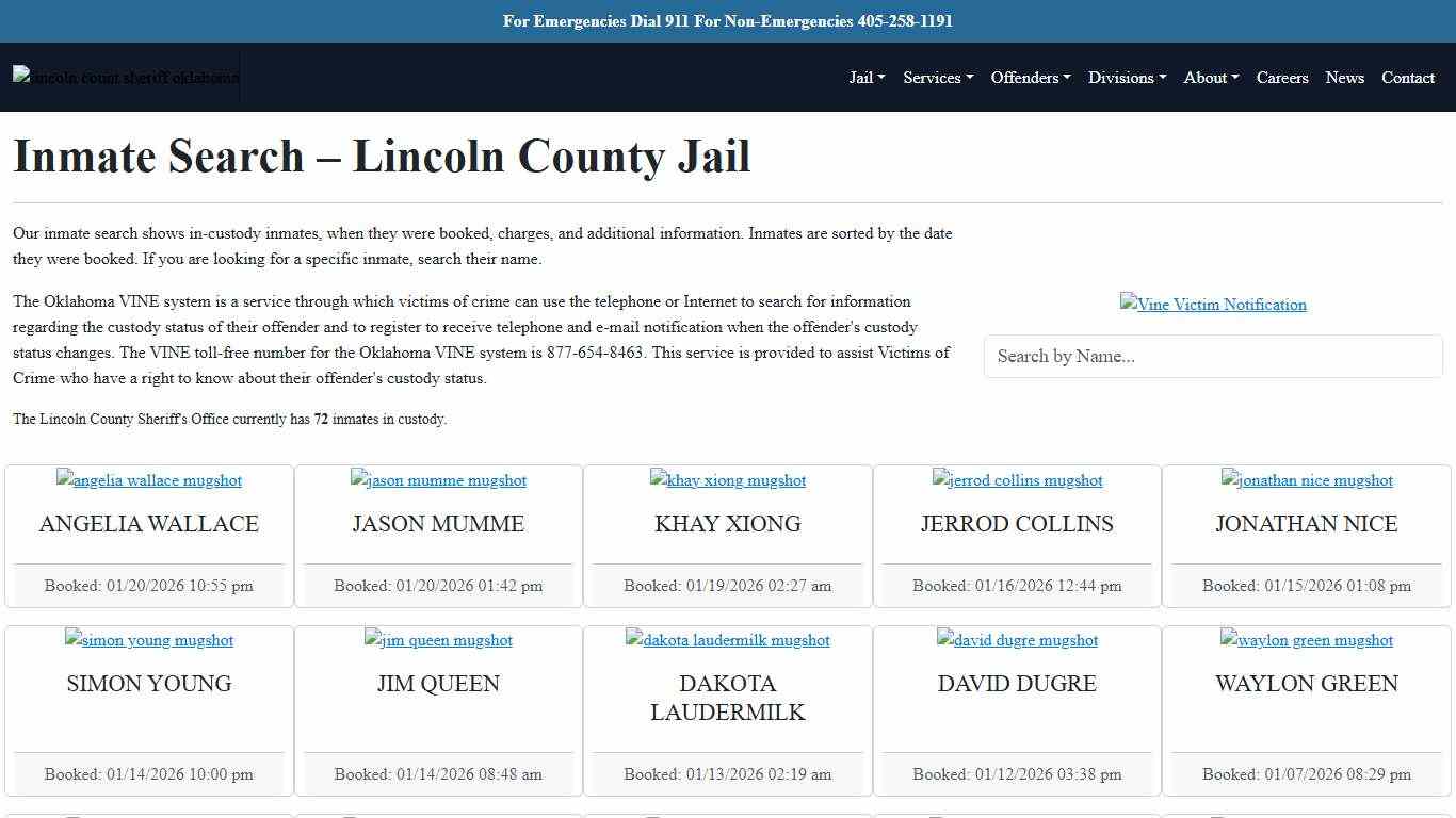 Inmate Search | Lincoln County Sheriff's Office